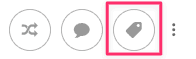 Tag icon in the lower left corner of the social message composer, used to add tags.