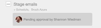 Notification telling the approver that a finished task is waiting for approval.