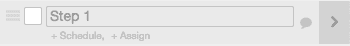 Project task with the arrow next to it that opens the task's advanced options.