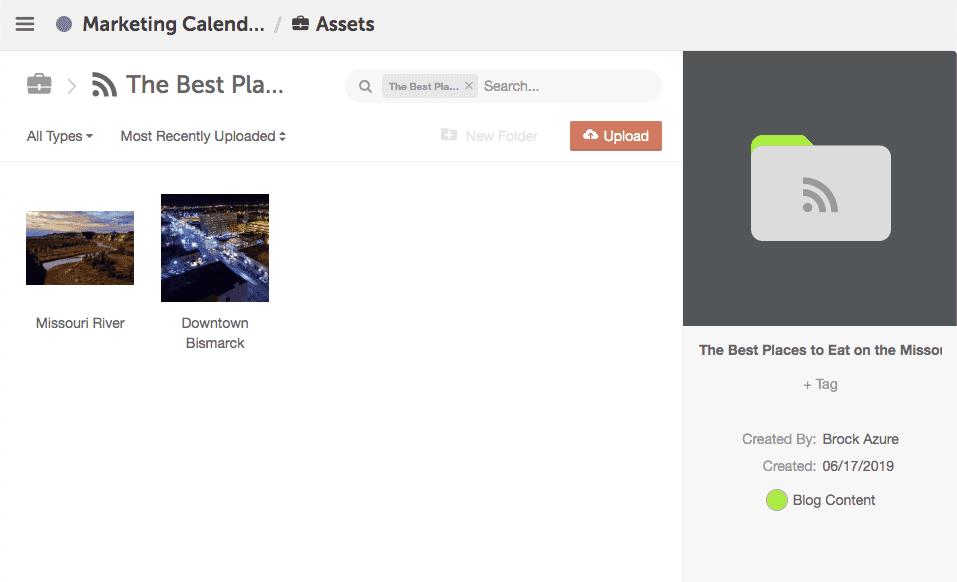 A project folder open in Assets, showing the files added to that project.