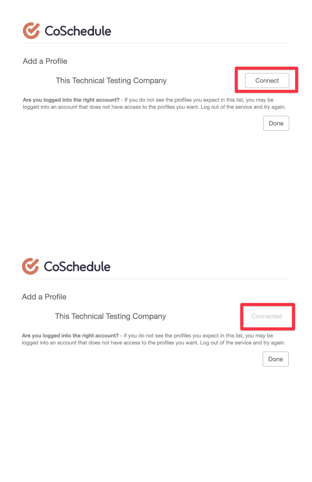 LinkedIn Page selection during connection, where you choose which Pages to add to your calendar.