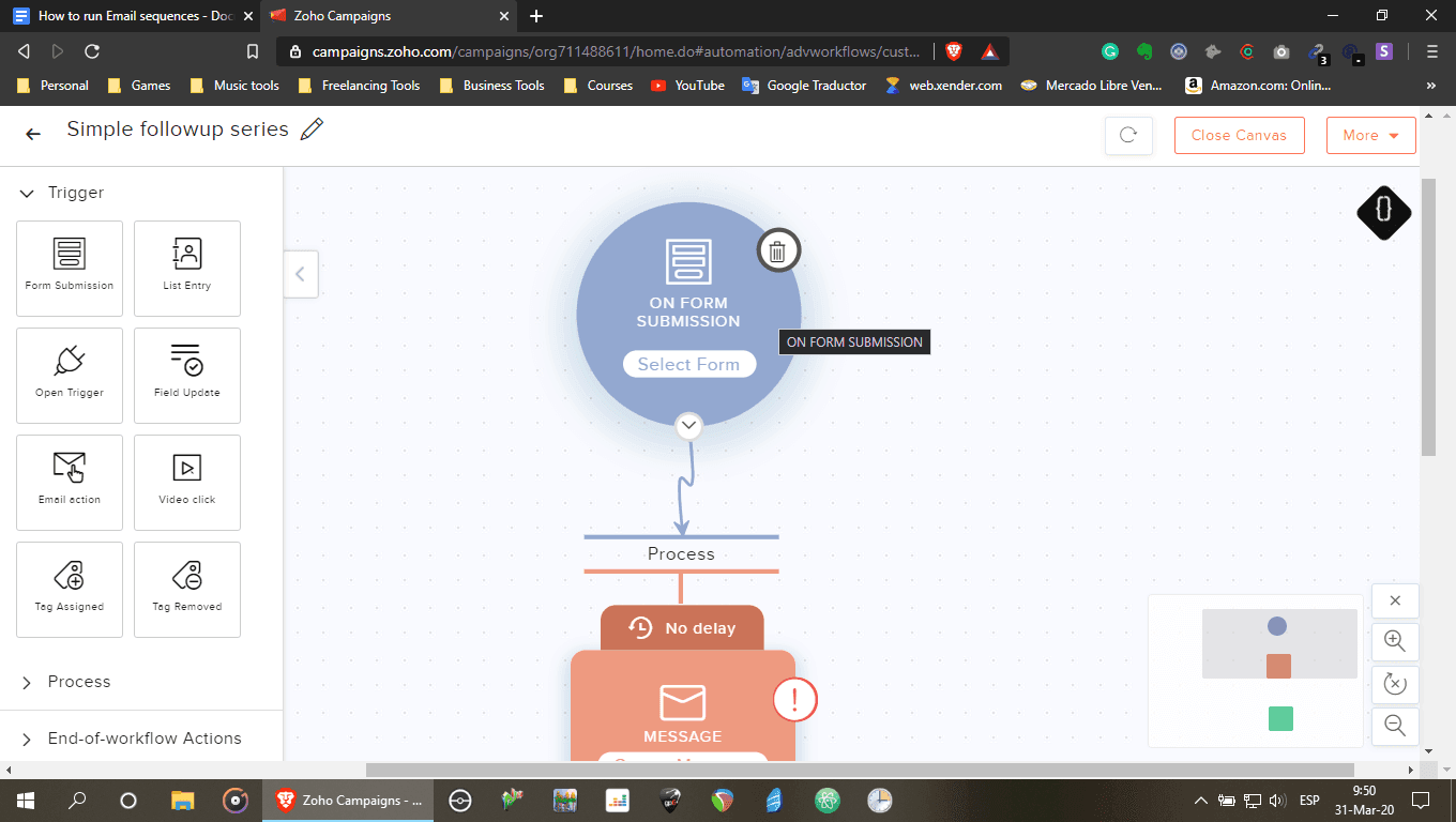 Setting up email sequence through Zoho Campaign