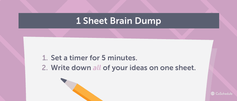 1 Sheet Brain Dump Process