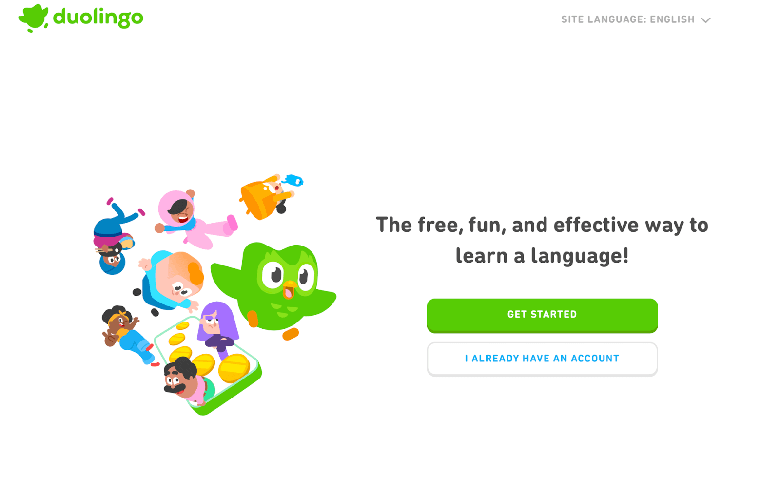 Duolingo mobile app as an advertising method