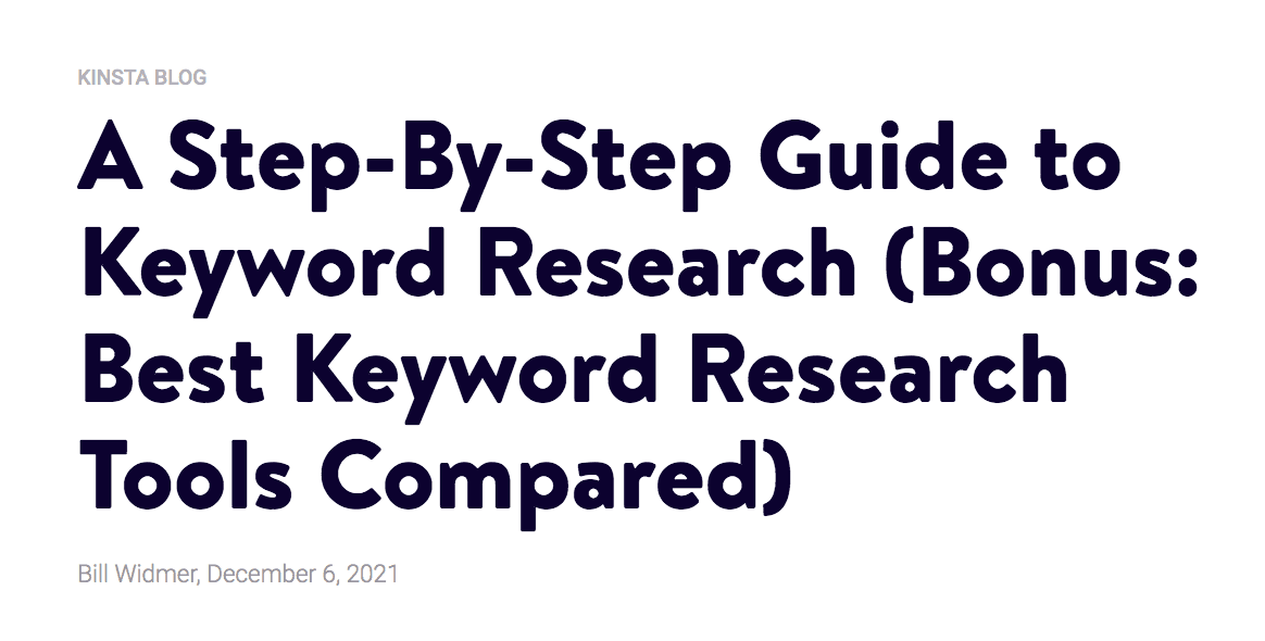 Keyword focused step by step headline