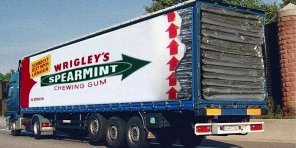 Wrigley's spearmint chewing gum semi wrap