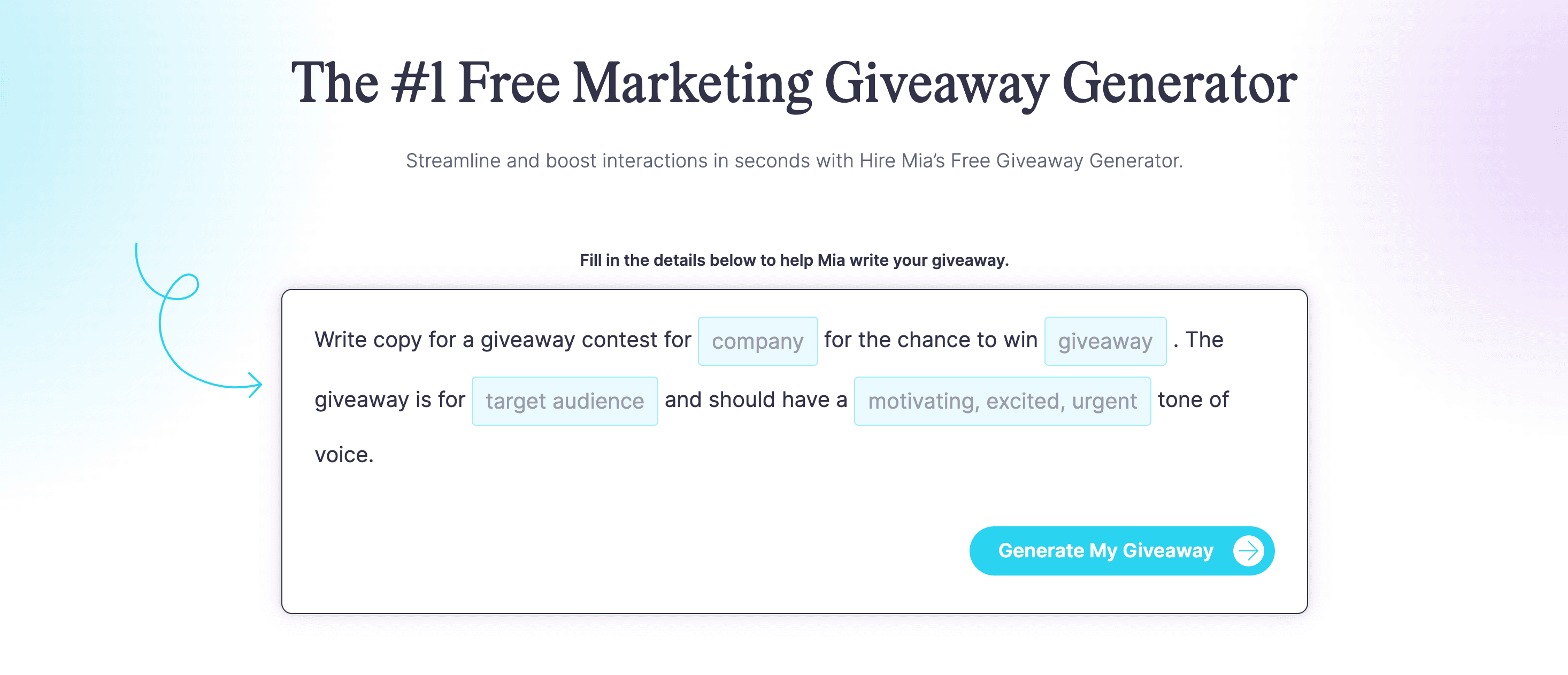 Coschedule marketing giveaway generator