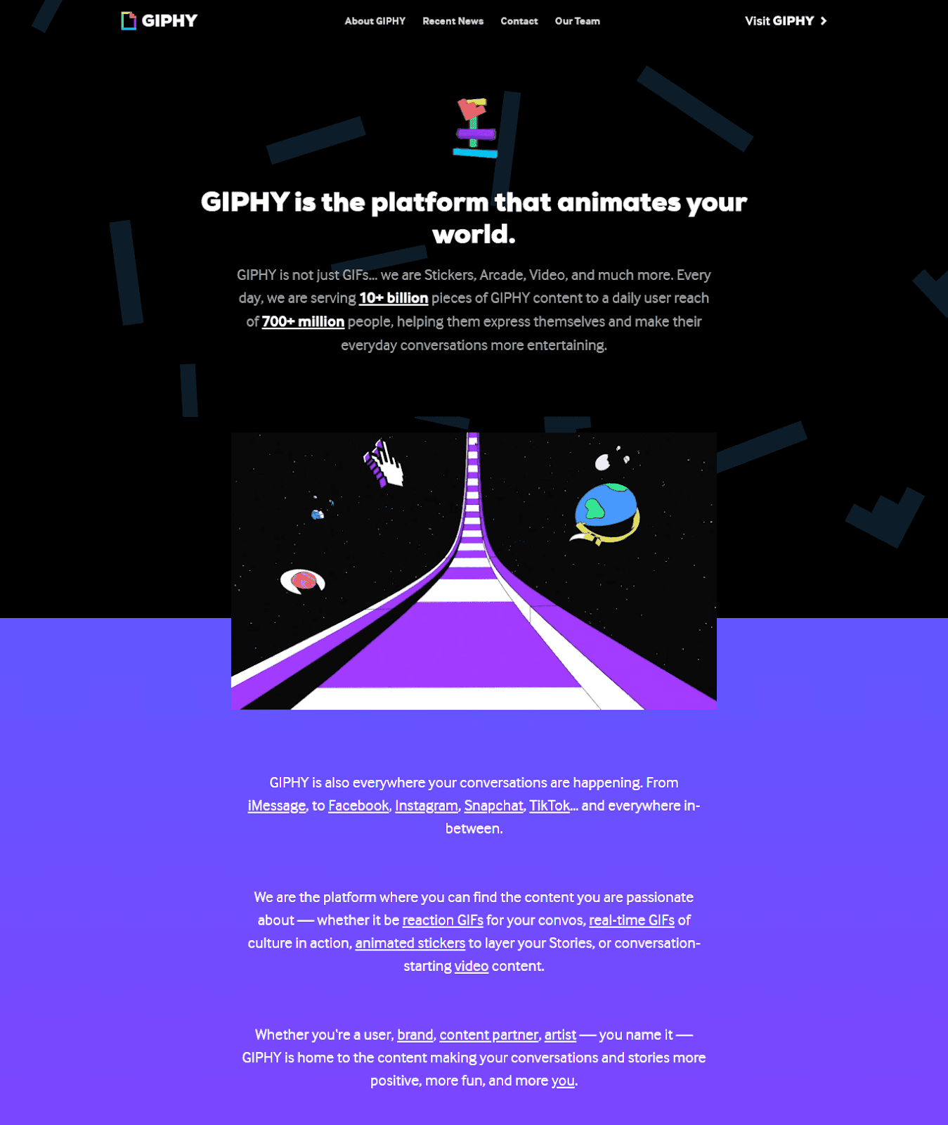 Giphy about us page