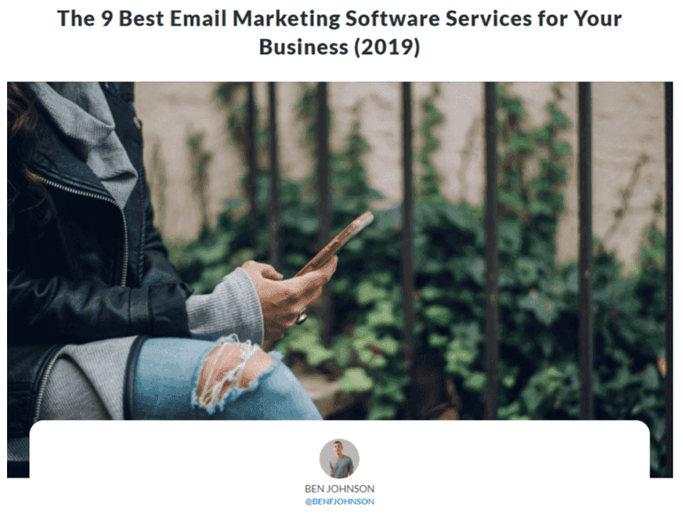 Article on The 9 Best Email Marketing Software Services for Your Business (2019) screenshot