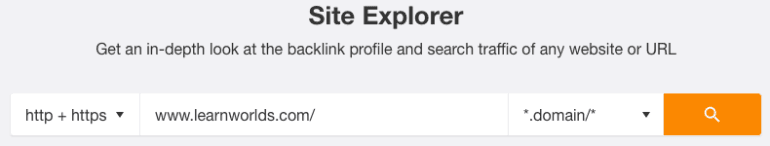 Ahref's site explorer