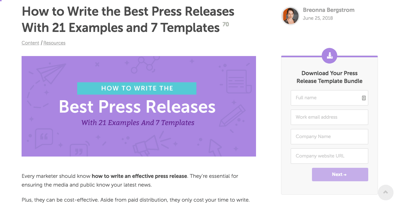 Example of a blog post from CoSchedule's blog