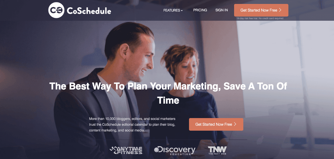 CoSchedule's homepage from 2015