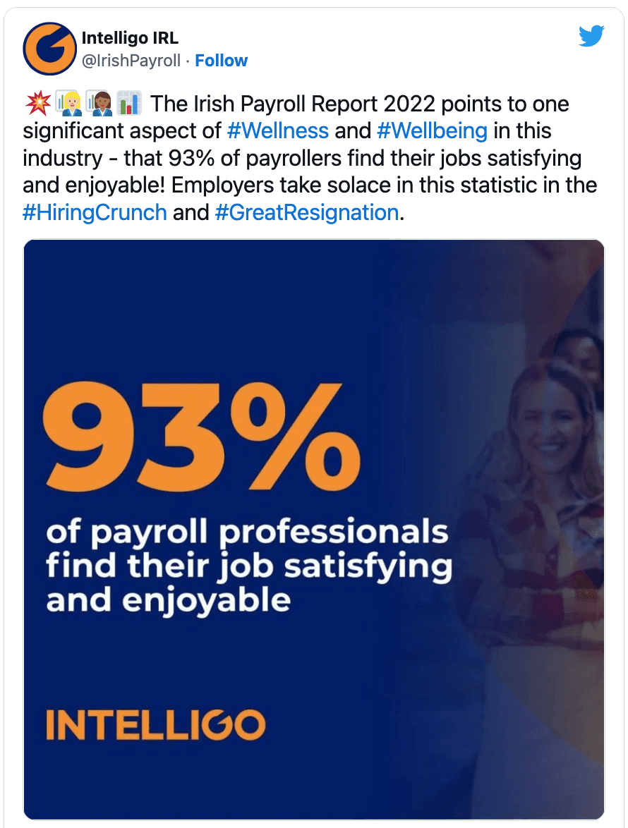 Intelligo IRL statistic post on Twitter