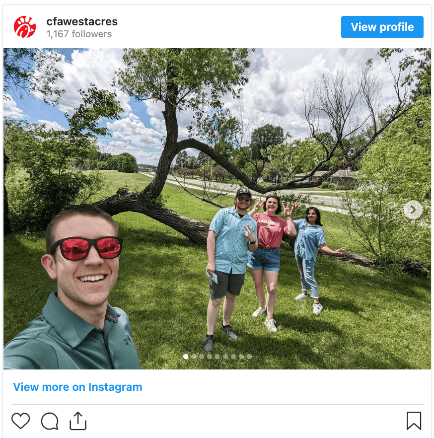 Chick-fil-a employee event post 