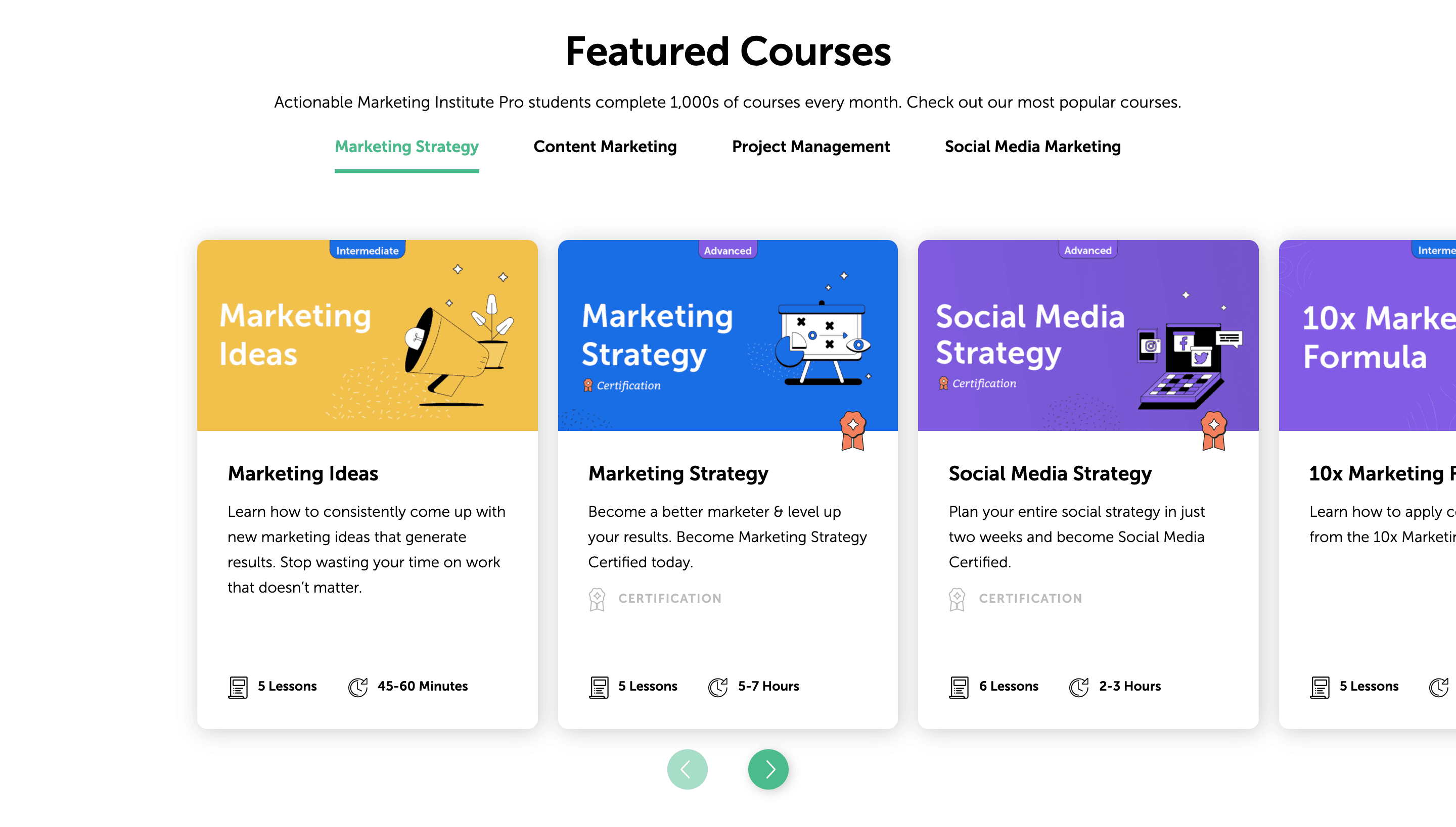 Featured courses in CoSchedule AMI
