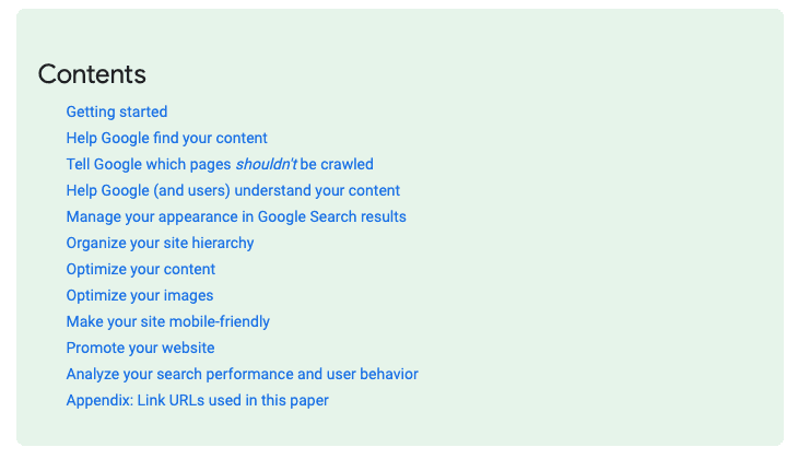 Google's SEO starting guide.