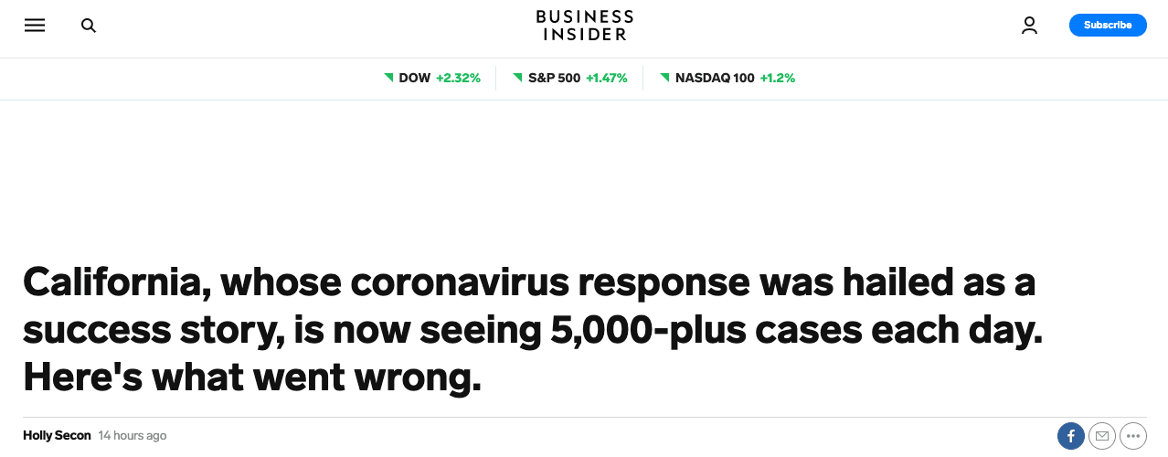Example of a "what went wrong" headline from Business Insider