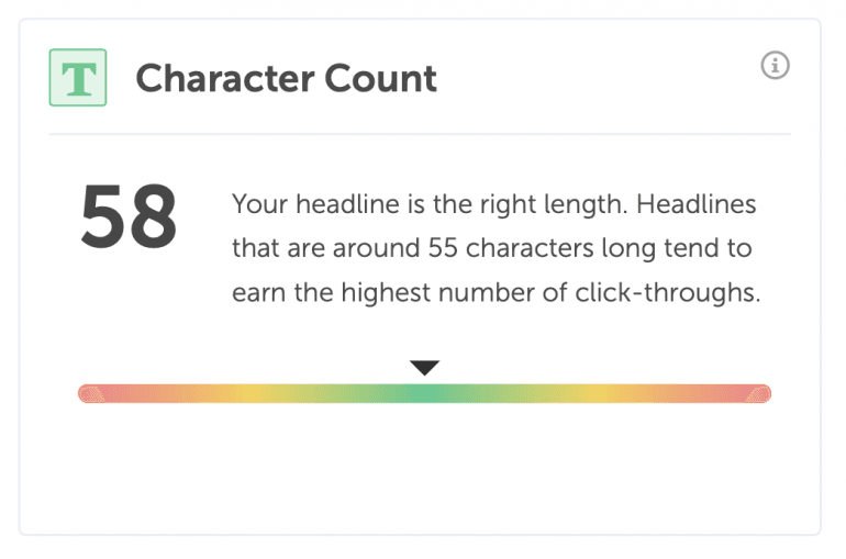 Headline character count