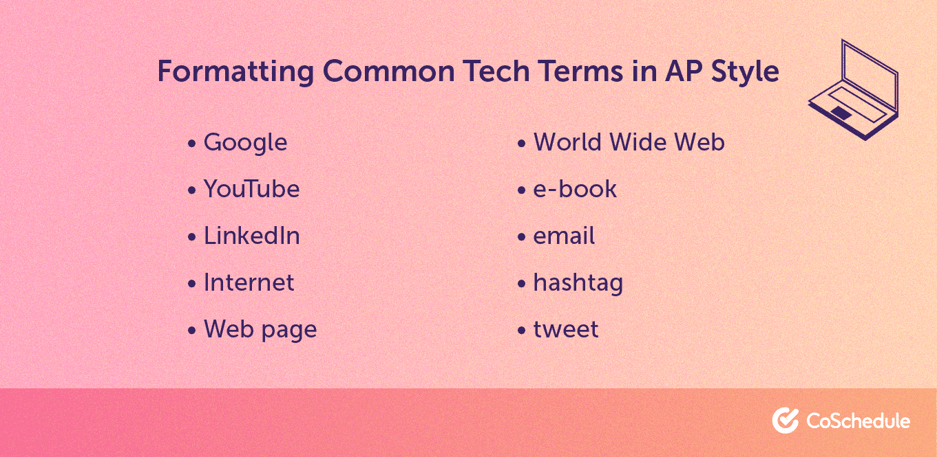 Formatting common tech terms