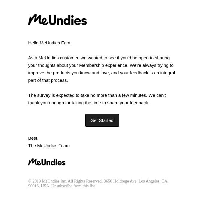 MeUndies email