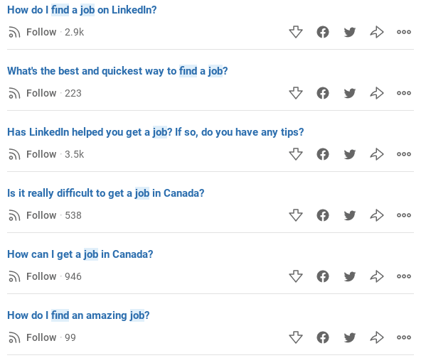 Browsing through Quora about job searching