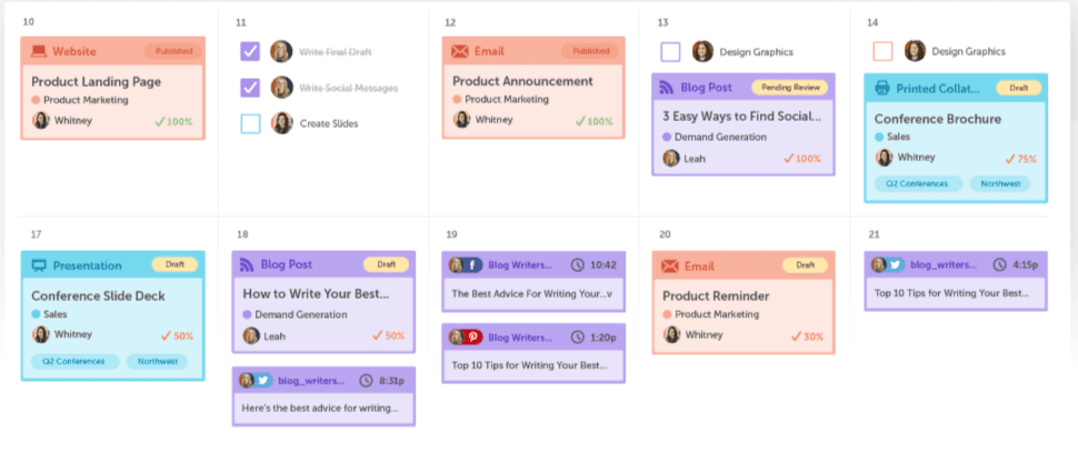 Organize team tasks in your calendar