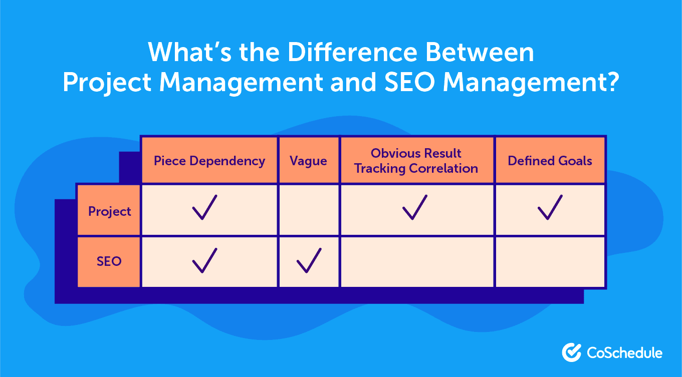 Comparing project management and SEO