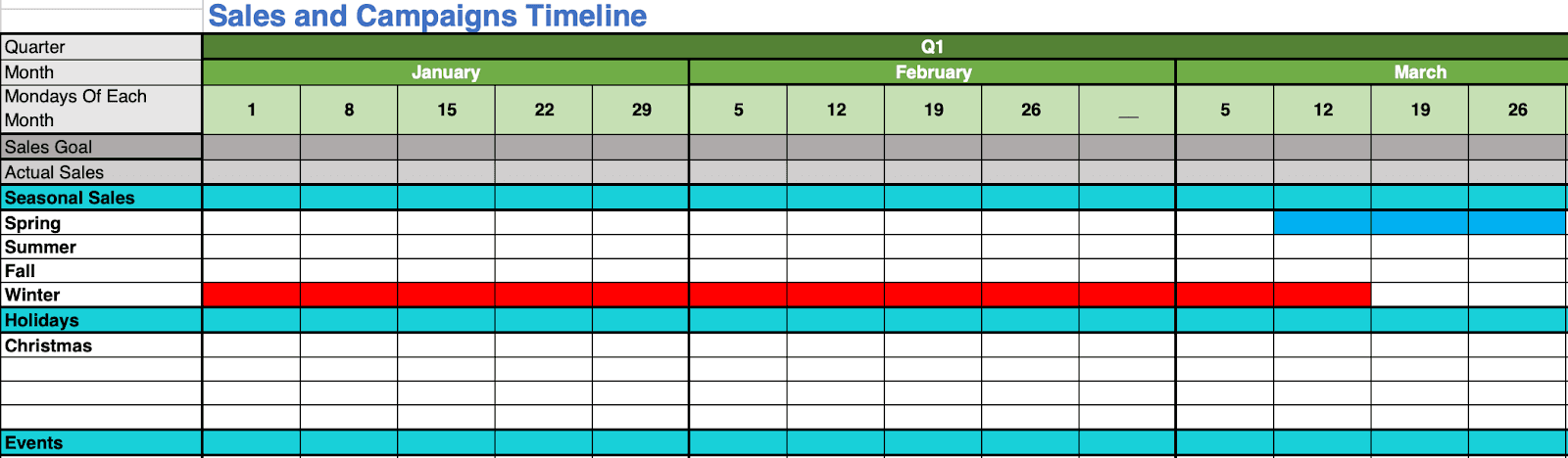 Highlighting dates for campaigns