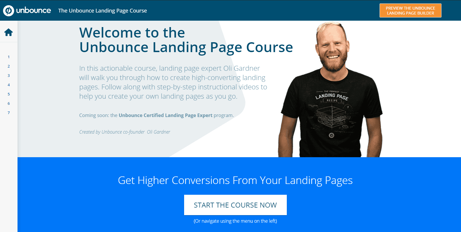 Unbounce landing page