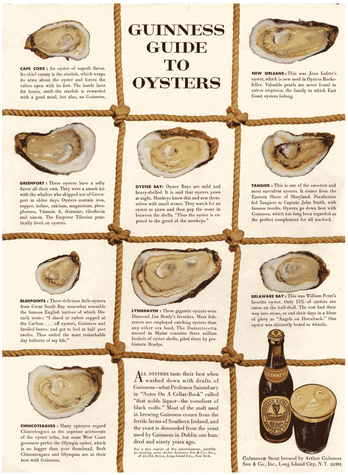 Guinness strategy in a guide to oysters