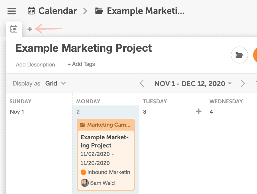 Adding different parts of your project to the calendar