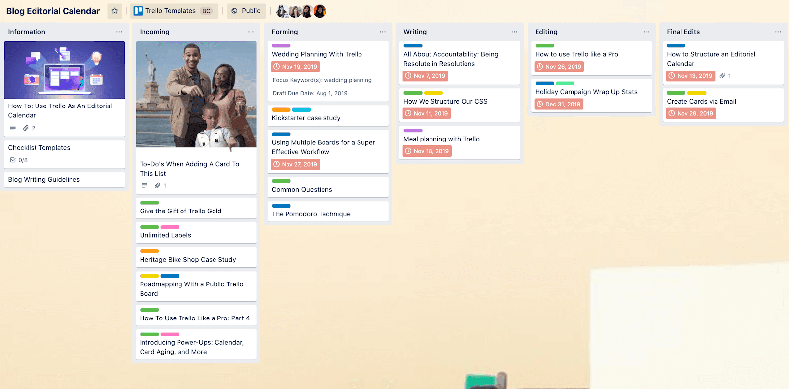 Trello's kanban dashboard