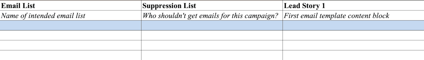 Where to find suppressed email lists on the email marketing calendar