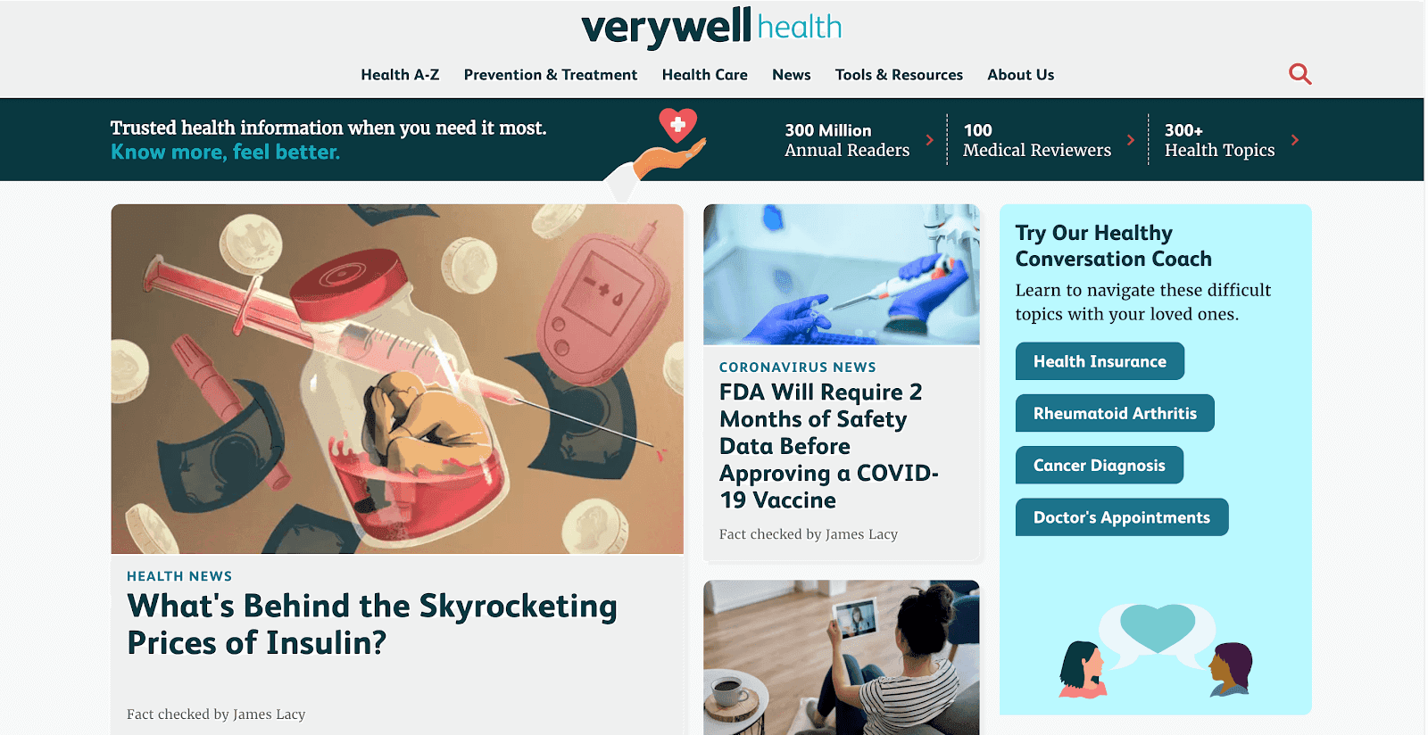 Headlines on VeryWell Health