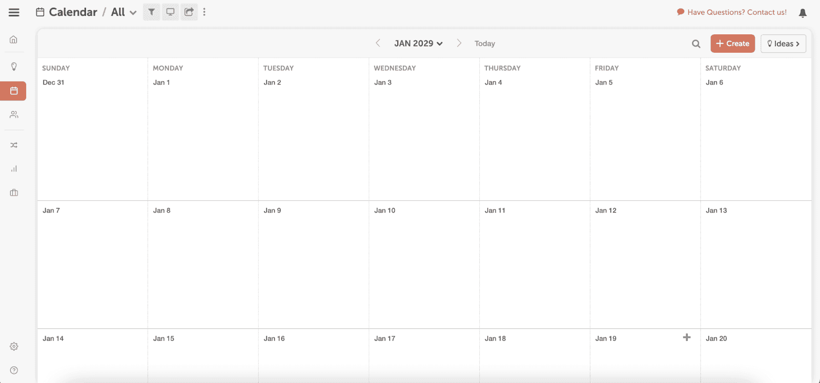 CoSchedule's content calendar 