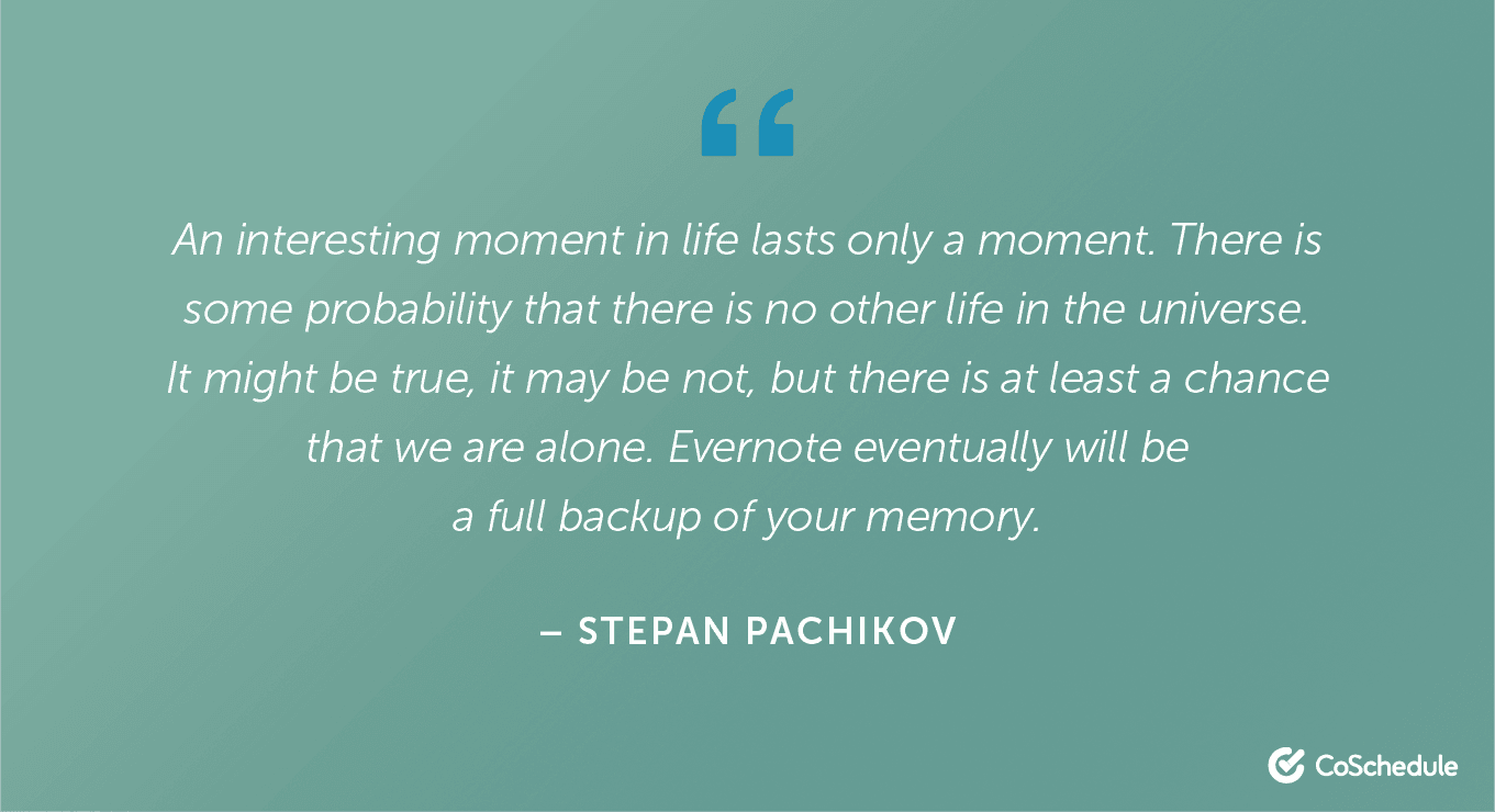 Quote from Stepan Pachikov about Evernote