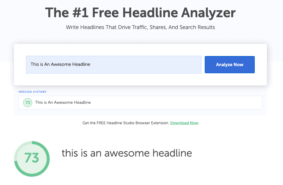 Headline Analyzer scoring
