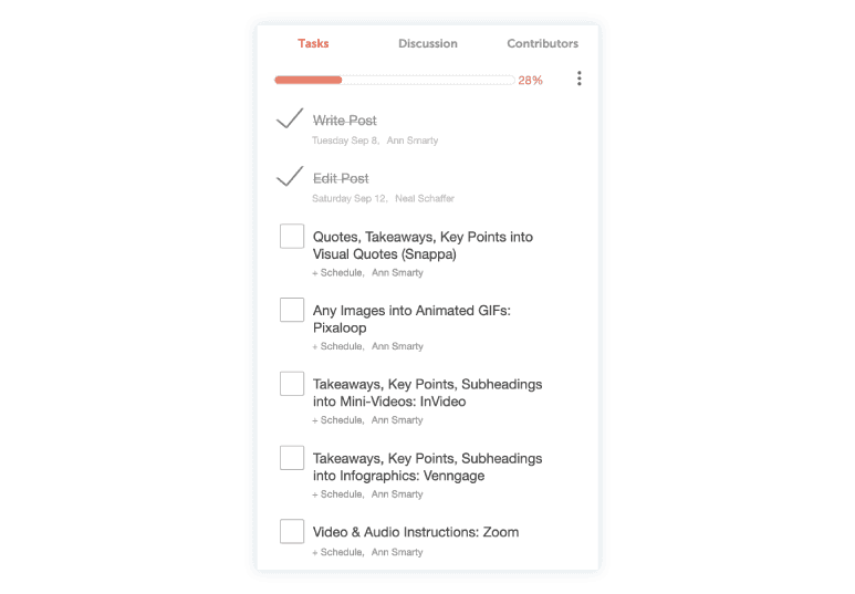 CoSchedule to-do list
