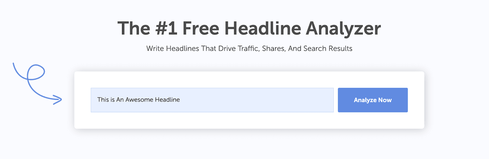 Example of a headline in the headline analyzer to be analyzed