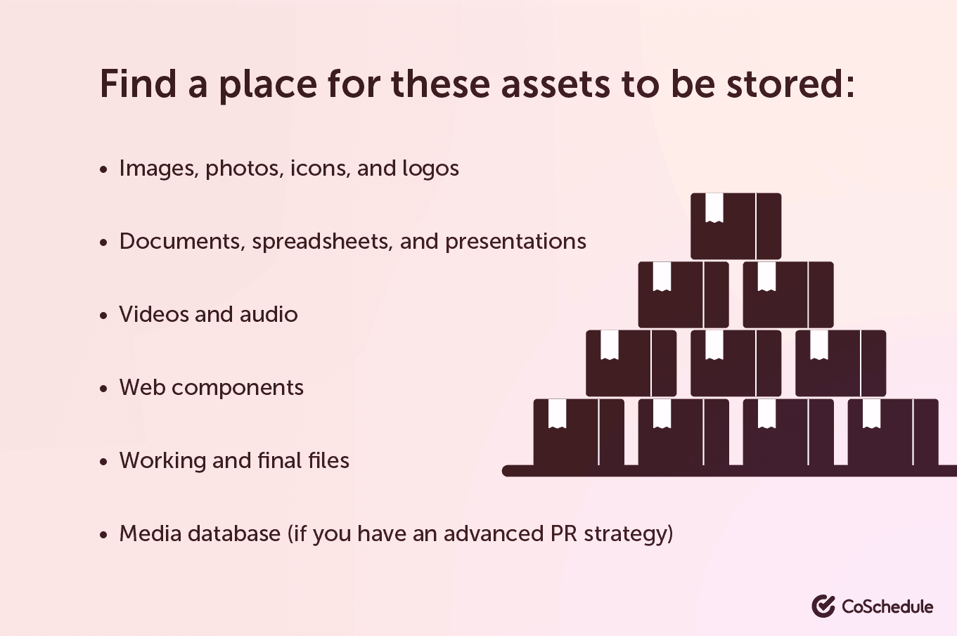 Find a place to store your assets