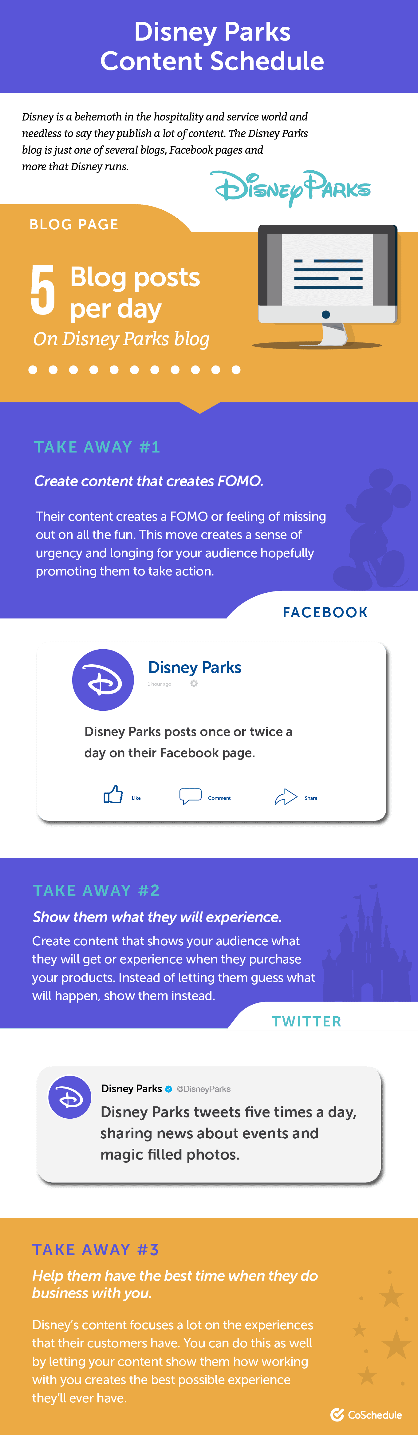 Calendrier du contenu des parcs Disney