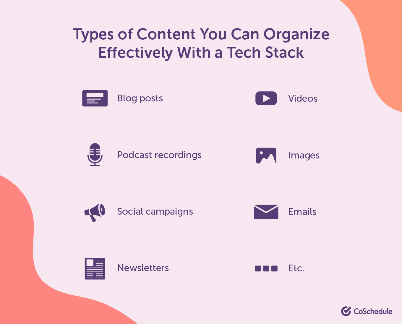 Types of content you can operate effectively with a tech stack