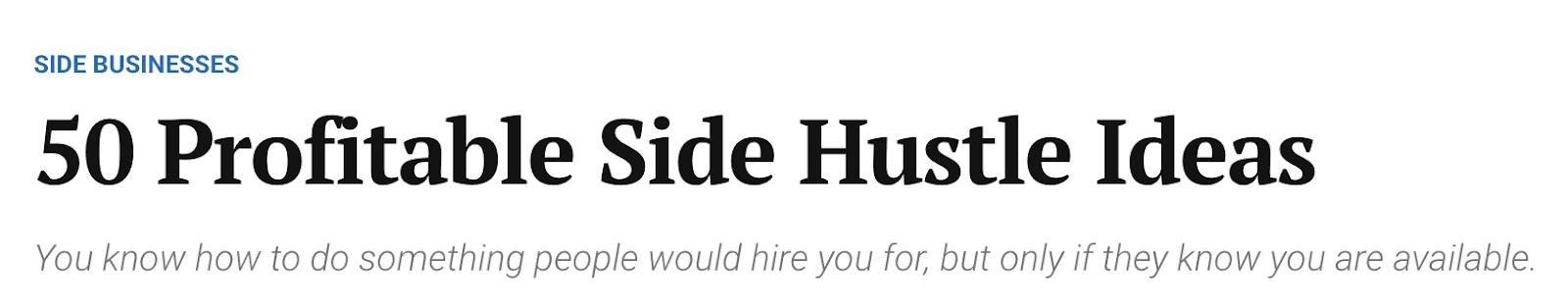 50 Profitable Side Hustle Ideas