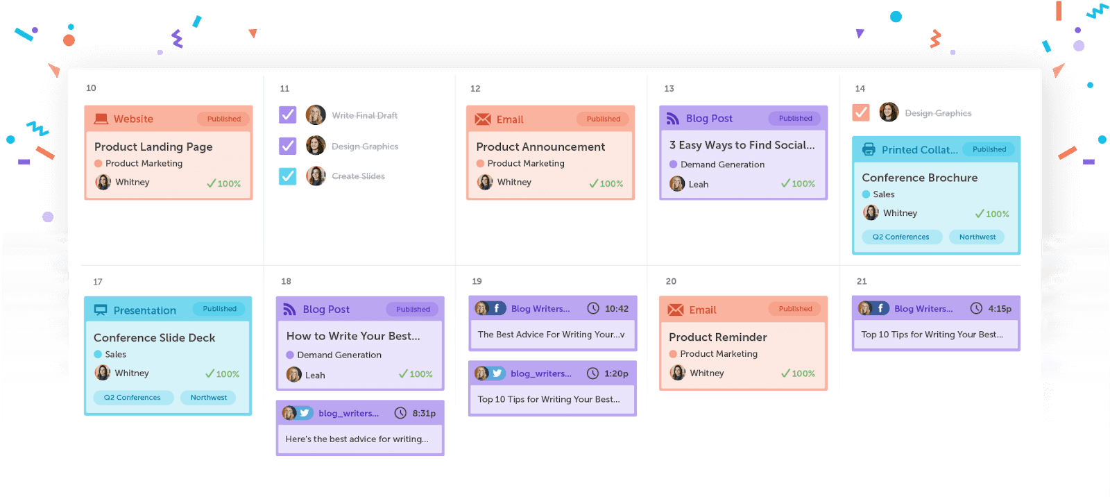 CoSchedule marketing calendar