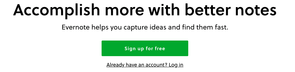 Evernote copywriting