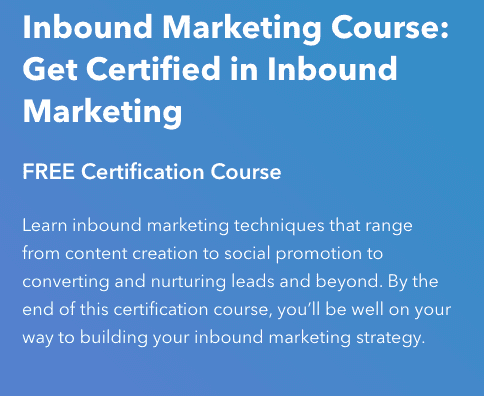 HubSpot Inbound Marketing Certification