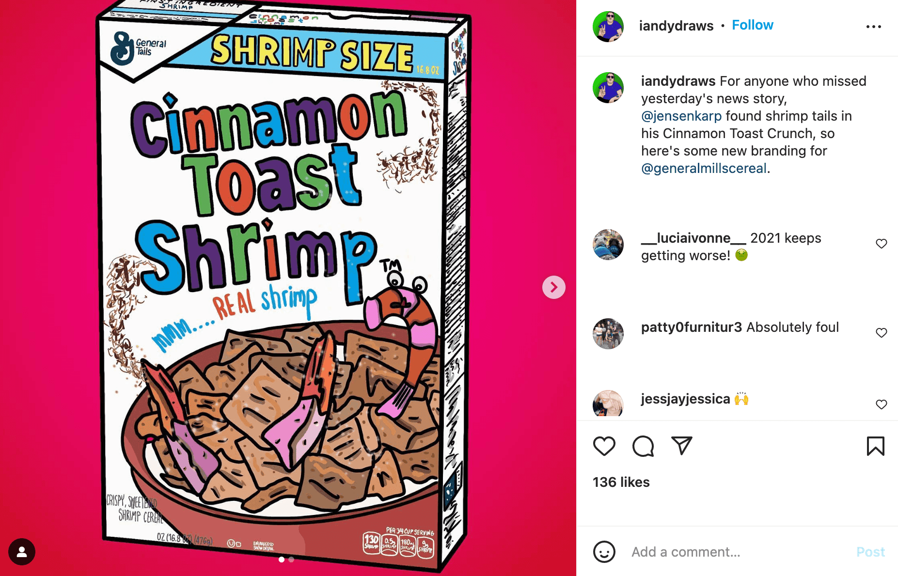 Cinnamon Toast Crunch with Shrimp graphic