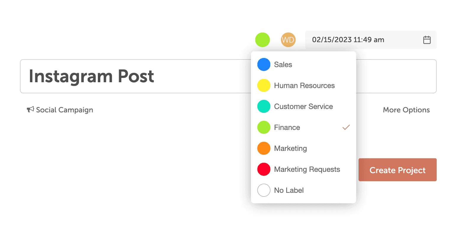 Color coding feature on CoSchedule social media posting