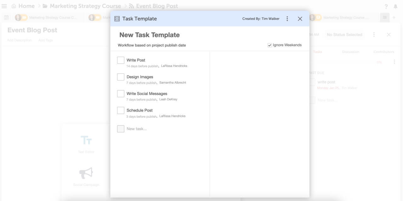 CoSchedule task templates