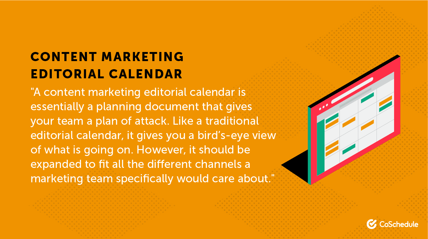 Content marketing editorial calendar